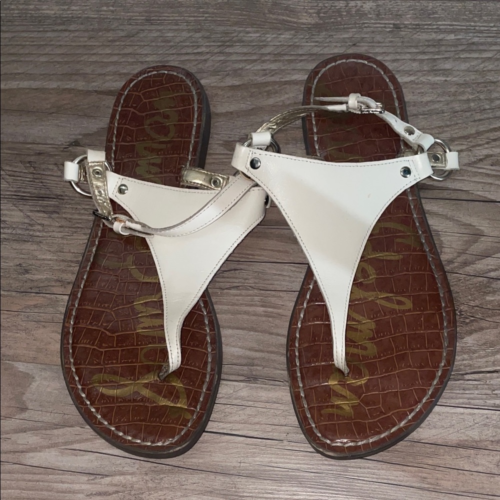 Sam Edelman Cream and Brown Sandals - Picture 3 of 5